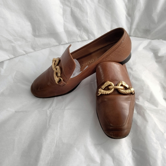 Tory Burch Brown Leather Loafers with Gold Accents - Picture 14 of 14